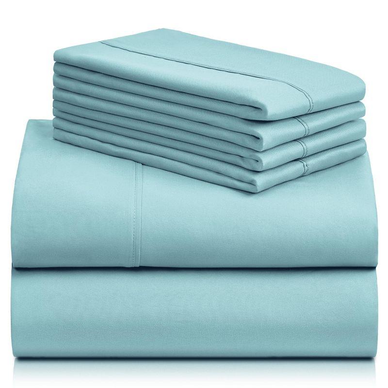 LuxClub 4 PC Aqua Full Silky Soft Cooling Deep Pocket Performance Sheet Set
