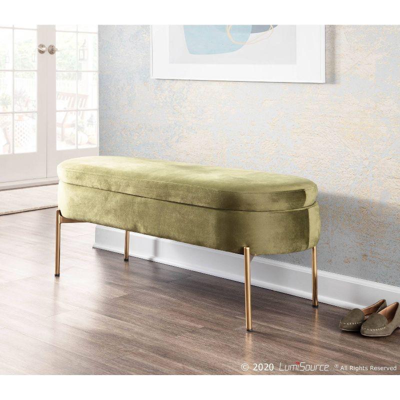 Velvet Upholstered Storage Bench