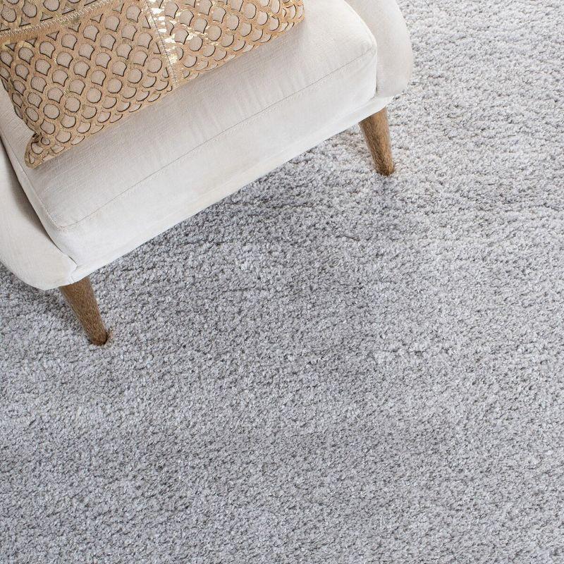 August Light Gray Hand-Knotted Shag Area Rug