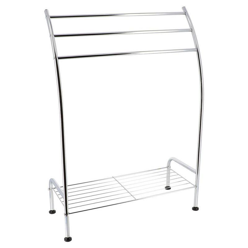 Evideco Free standing Curved 3 Tier Towels Stand with Shelf Chromed Metal & Reviews | Wayfair