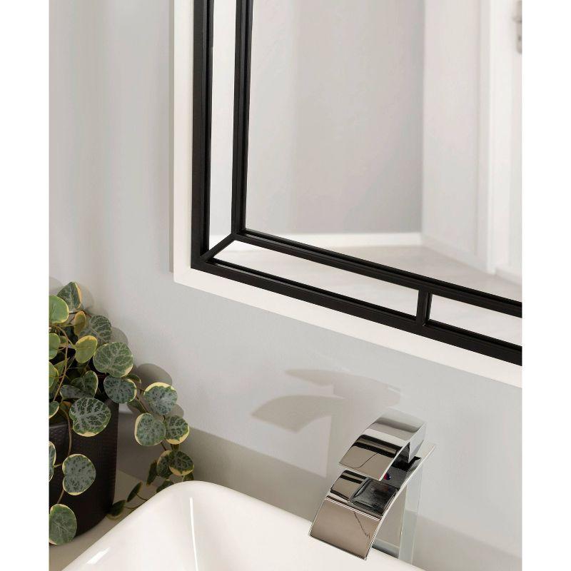 24" x 36" Audubon Rectangle Wall Mirror White - Kate & Laurel All Things Decor: Modern Style, No Assembly, MDF Frame