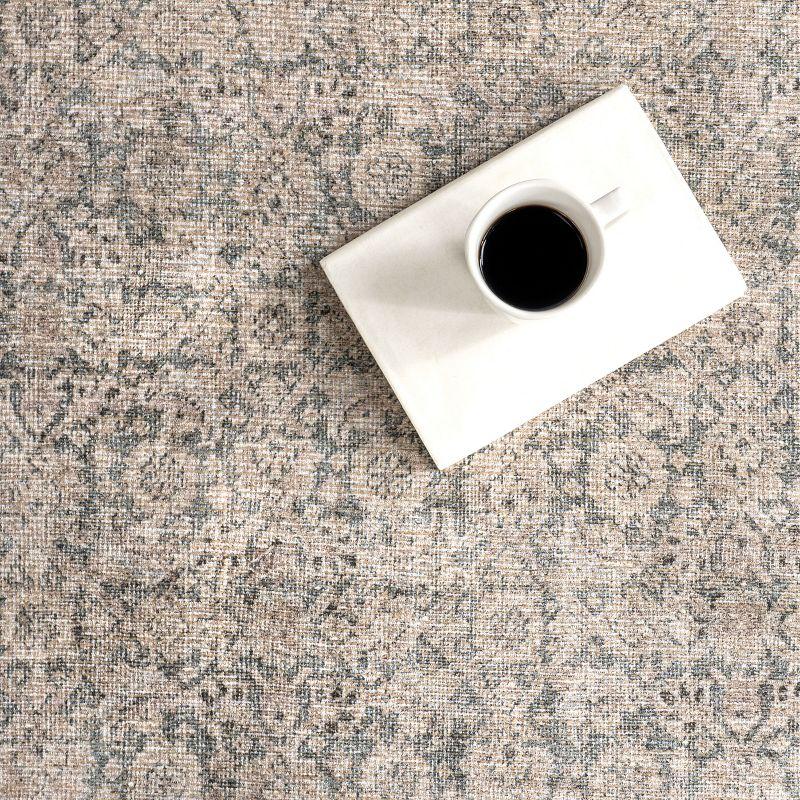 Nuloom Hillstone Collection Cally Traditional Vintage Medallion Area Rug, 5' x 8', Taupe
