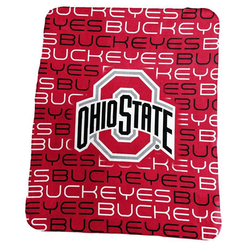 Ohio State Buckeyes Red Fleece Throw Blanket