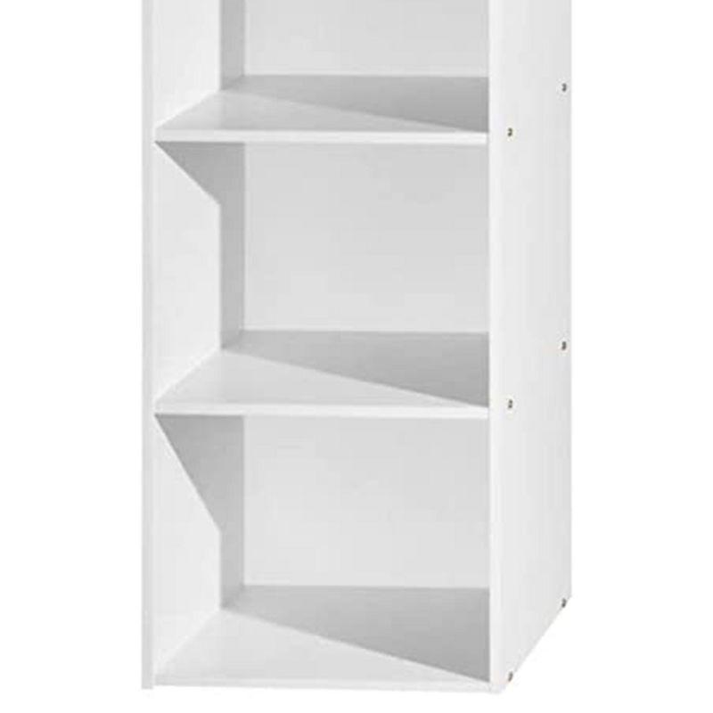 White Wooden 5-Shelf Bookcase with Doors for Kids' Toys