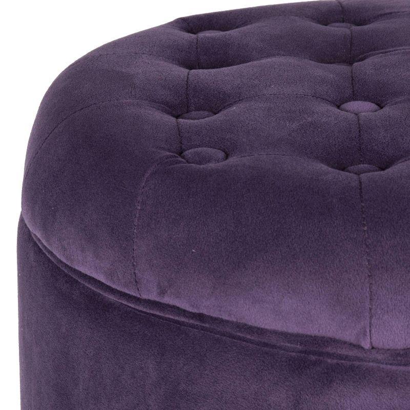 Large Round Button Tufted Storage Ottoman - HomePop