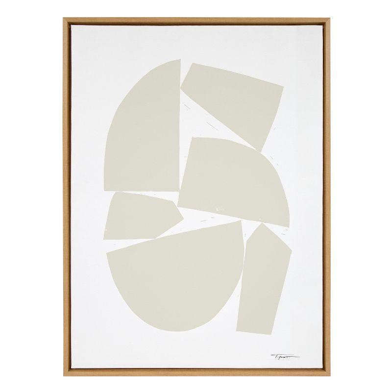 Kate and Laurel Sylvie Constructed I Neutral Framed Canvas by Statement Goods