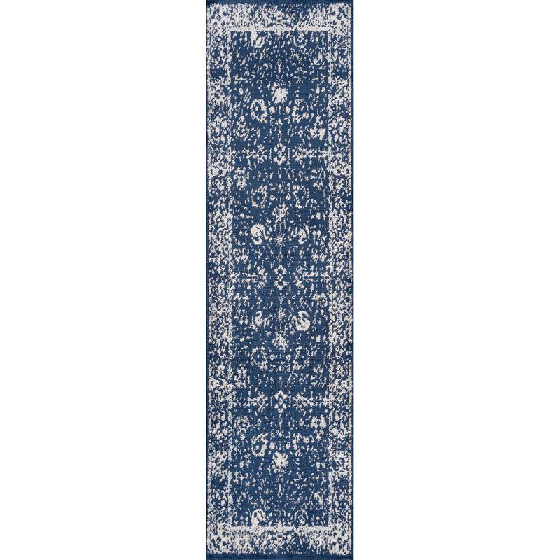 2'x8' Soleiman Modern Persian Runner Rug, Navy - JONATHAN Y