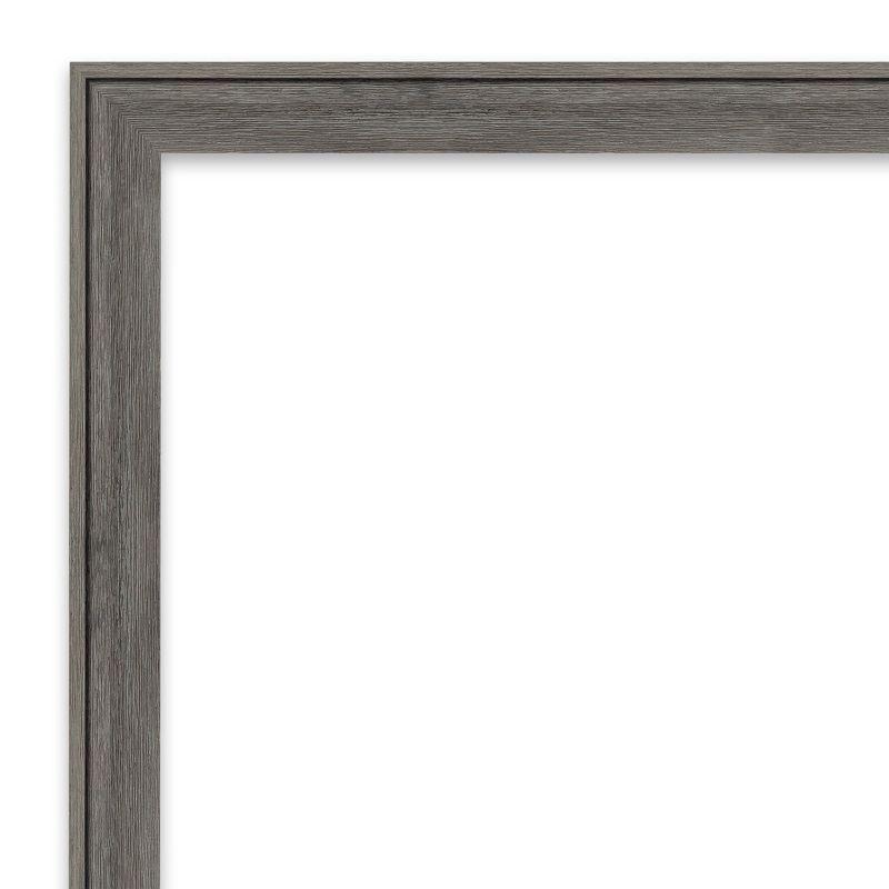 Amanti Art Regis Barnwood Grey Narrow Non-Beveled Wood Bathroom Wall Mirror 26.5 x 38.5 in.