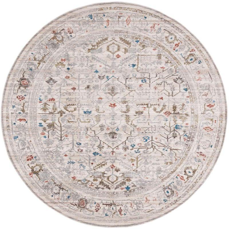 Vintage Persian VTP427 Power Loomed Indoor Area Rug - Ivory/Sage - 6'7" Round - Safavieh