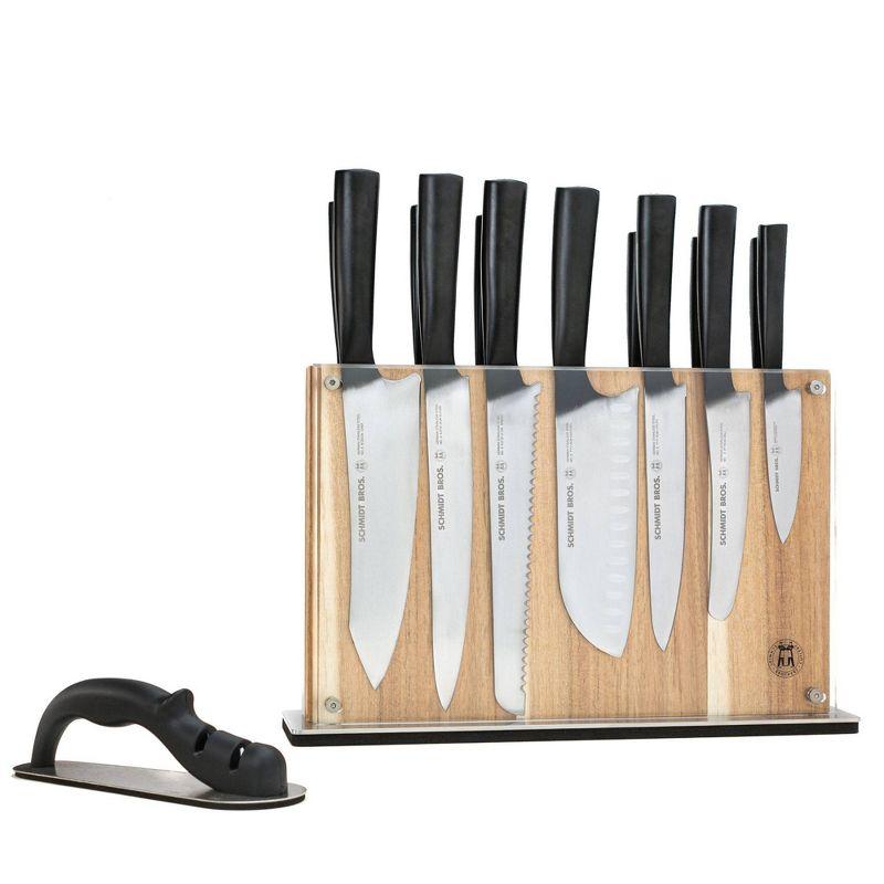 Schmidt Brothers Cutlery Carbon 6 15pc Knife Block Set: Stainless Steel Kitchen Knives, Serrated Blades, Hand Wash