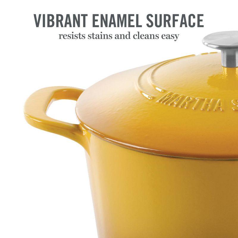 Martha Stewart Martha Stewart 7 Quart Enameled Cast Iron Dutch Oven With Lid In Yellow Ombre