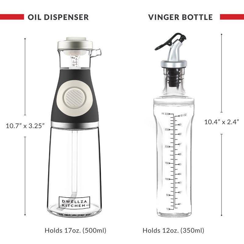 Dwellza Kitchen Cooking Olive Oil Dispenser Bottles For Kitchen With Drain And Measurements