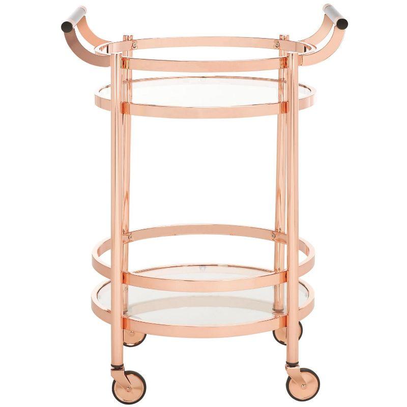 Sienna 2 Tier Round Bar Cart - BCT8001D - Rose Gold - Safavieh