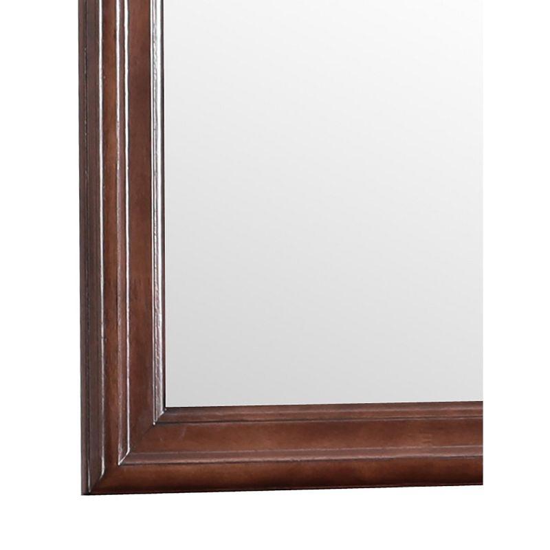 Classic Square Wood Framed Dresser Mirror in Rich Cappuccino