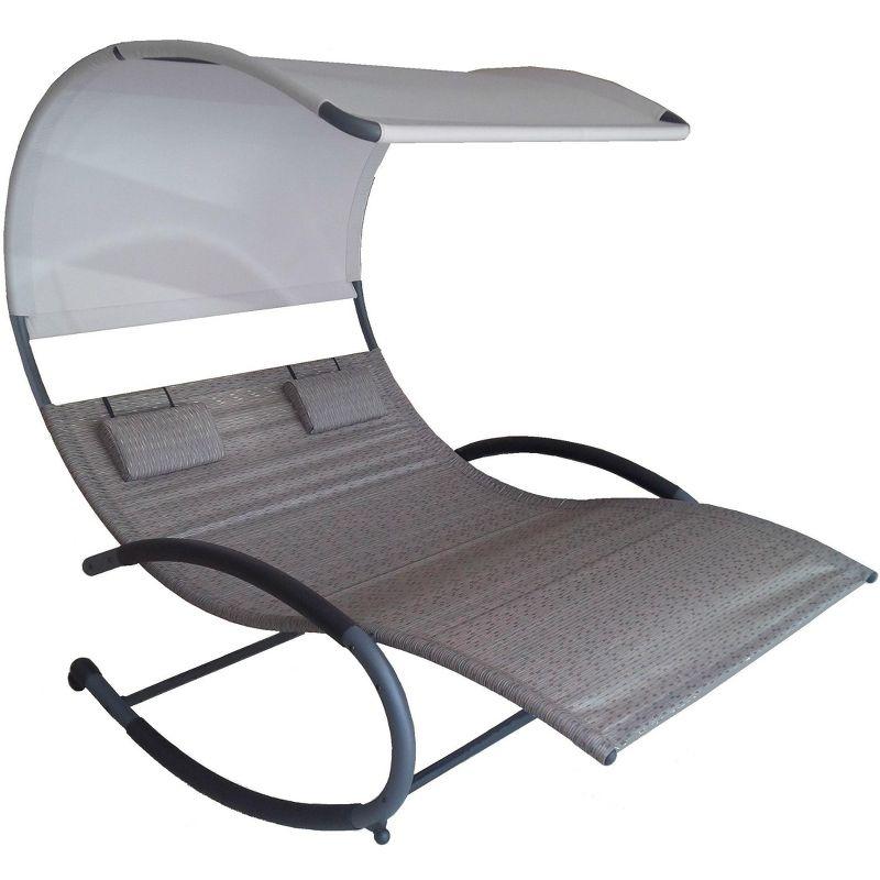 Sienna Steel Dual Seated Outdoor Chaise Rocker