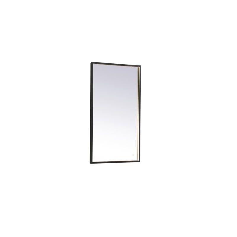 Elegant Lighting Pier 20x36 inch LED Mirror with Adjustable Color Temperature 3000K/4200K/6400K in Black