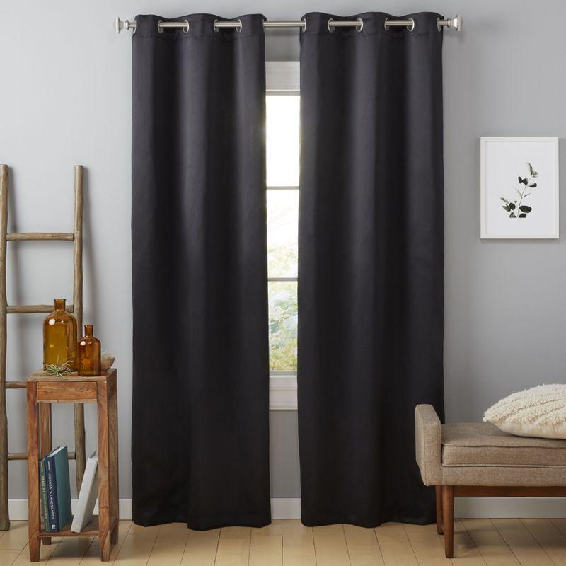 Sateen Room Darkening Curtain Pair