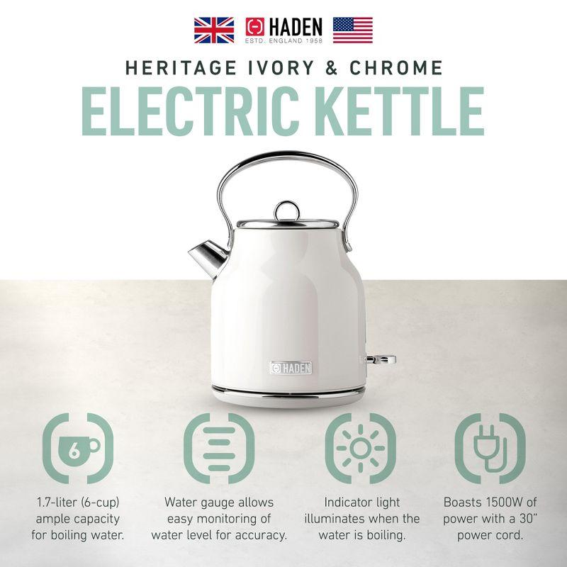 HADEN Heritage 1.7L Stainless Steel Tea Kettle