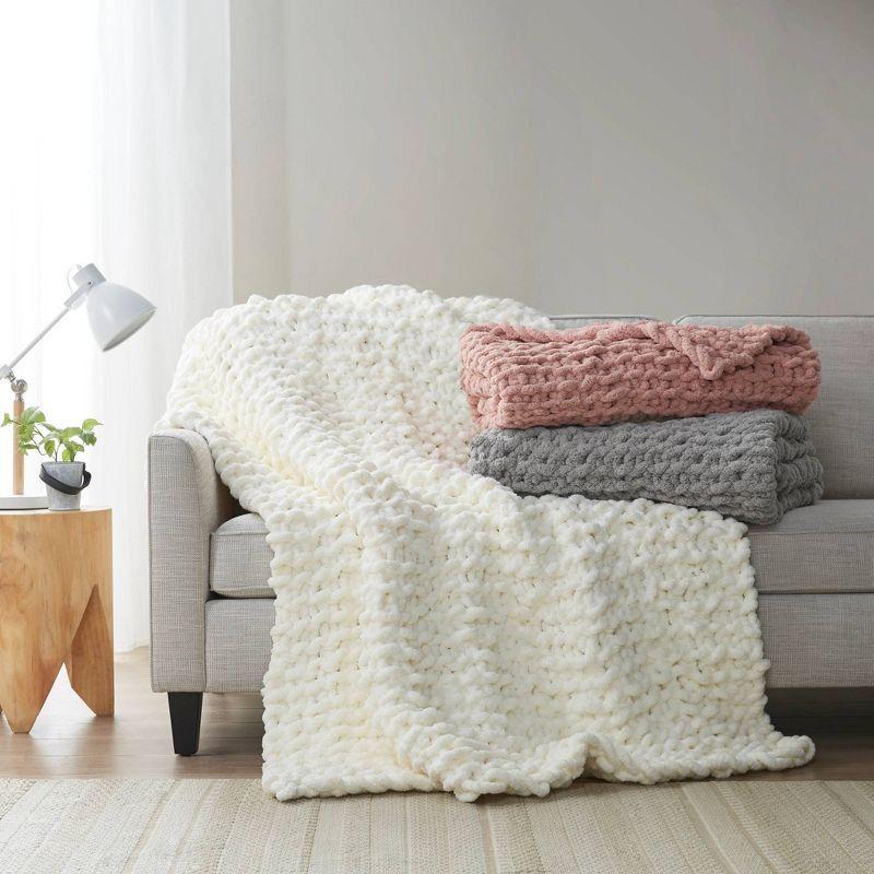 Madison Park Chenille Chunky Knit Throw