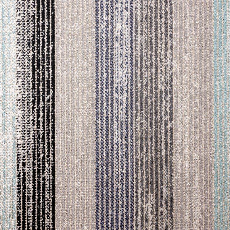 Nicole Miller New York Patio Sofia Estelle Contemporary Striped Indoor/Outdoor Area Rug, Gray/Blue