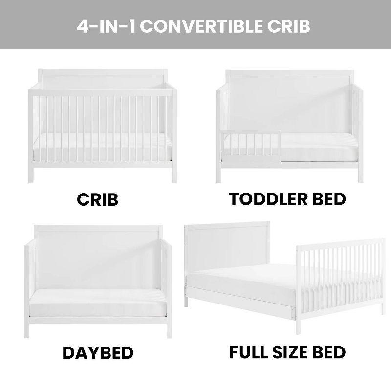 SOHO BABY Essential 4-in-1 Convertible Crib with Panel Headboard