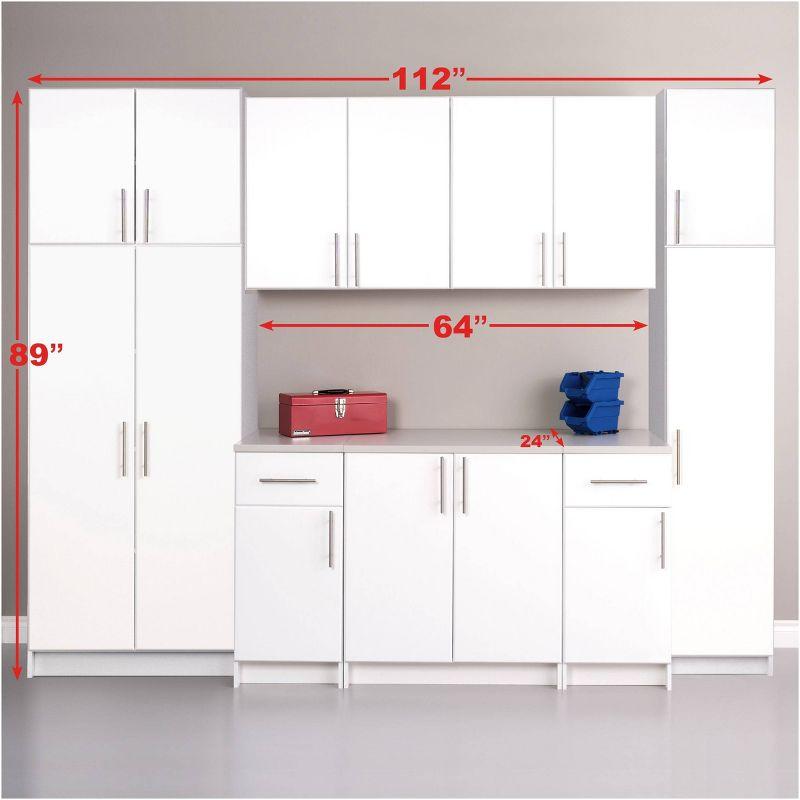 112" Elite with 9 Storage Cabinet Set White - Prepac: Laminated Composite Wood, Adjustable Shelves