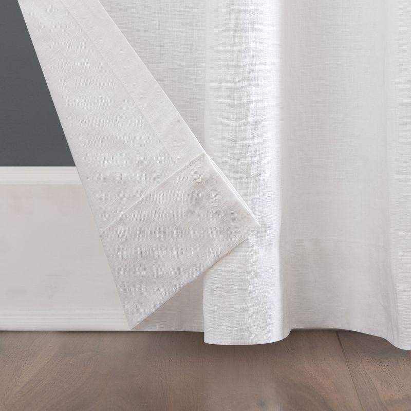 Archaeo Light Filtering Linen Cotton Blend Tab Top Curtain Panel White