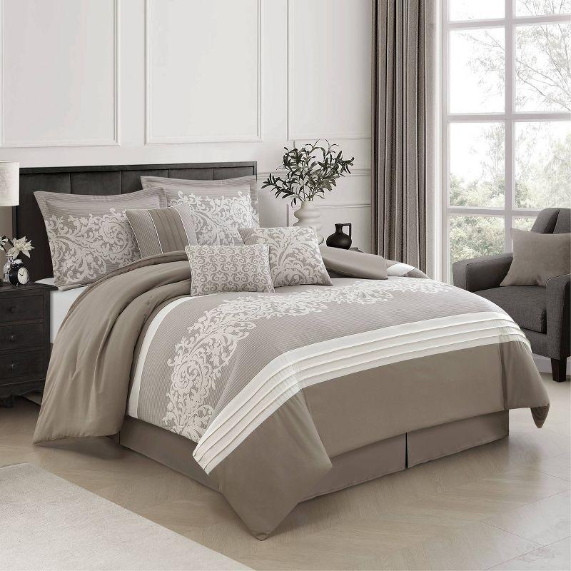Nanshing 7pc California King Margret Comforter Set Gray