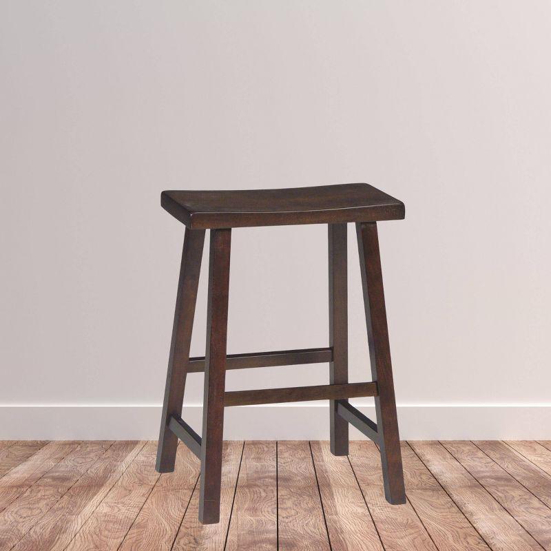 24" Saddleseat Counter Stool (Distressed Walnut)