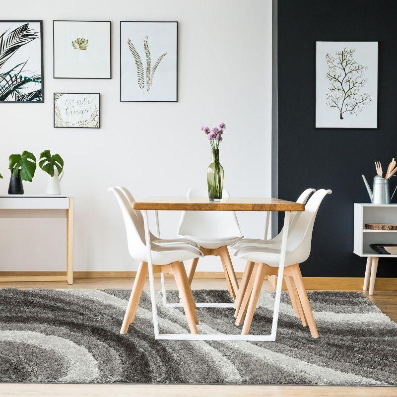 Luxe Weavers Modern Shag Geometric Area Rug, Gray 5x7