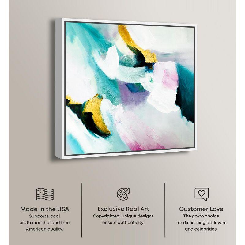 Art Remedy Art Remedy Still Violas Framed Blue Abstract 1 Piece Canvas Wall Art 56586