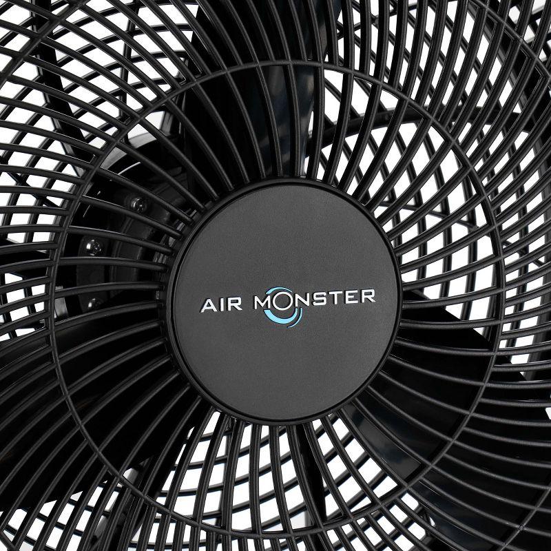 Air Monster 16 Inch 3 Speed Adjustable Tilt Floor Fan in Black