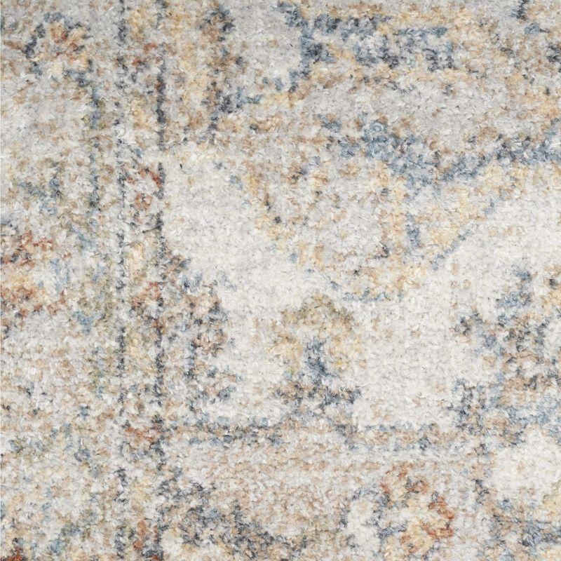 Nourison Astra Machine Washable Vintage Medallion Indoor Bathroom, Kitchen Runner Rug Grey/Multi 2'2" x 12'