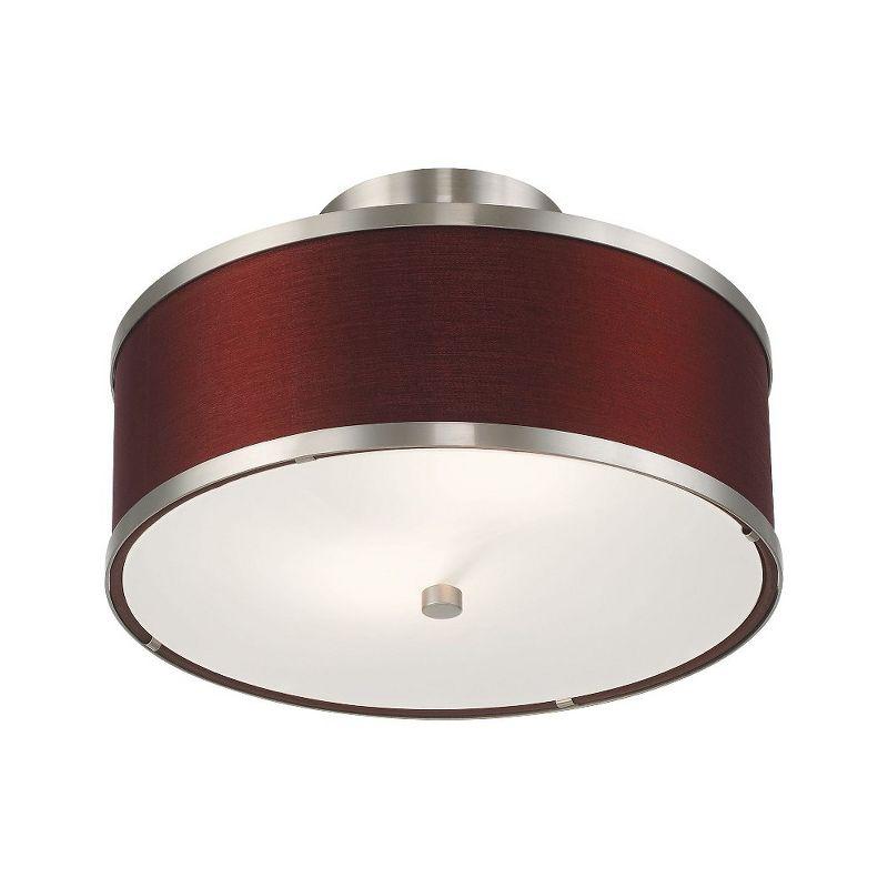 Livex Lighting Park Ridge 2 - Light Semi-Flush Mount in  Brushed Nickel