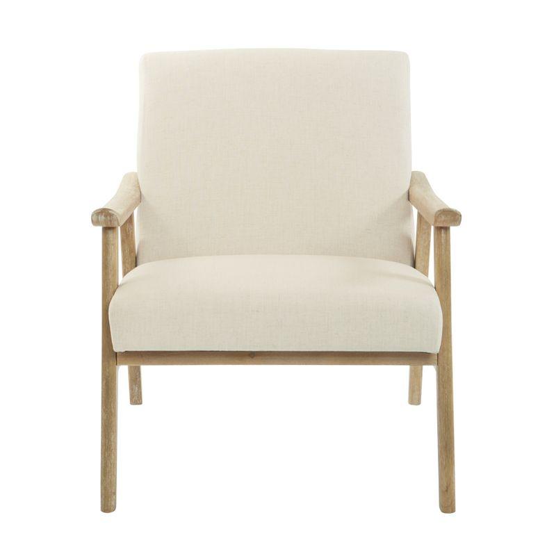 Weldon Chair Linen - OSP Home Furnishings: Mid-Century Modern, Rustic Wood Frame, Comfortable Seating