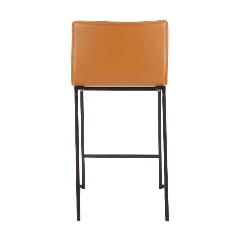 Set of 2 26" Mara Contemporary Counter Height Barstools Black/Camel Brown - LumiSource