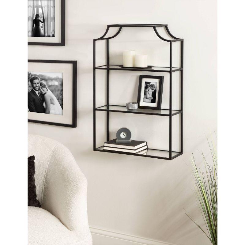 Kate & Laurel All Things Decor 20" x 30" Ciel Tiered Wall Shelf Black: 3-Tier Plastic Floating Shelf, Includes Mounting Hardware