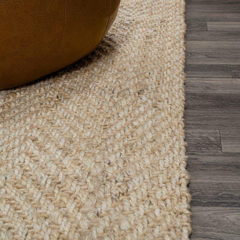 Espina Hand Woven Herringbone Chunky Jute Indoor Area Rug - JONATHAN Y