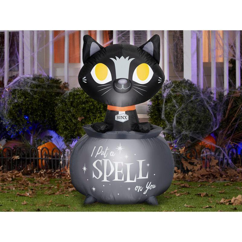 Gemmy Industries 3.5 Foot Hocus Pocus Binx in Cauldron Light Up Halloween Inflatable Lawn Decoration