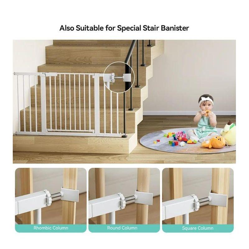 GOTGELIF Baby Safety Gate 29.5"-51.6" Extra Wide with Safety Indicators Auto Close Pet Gate