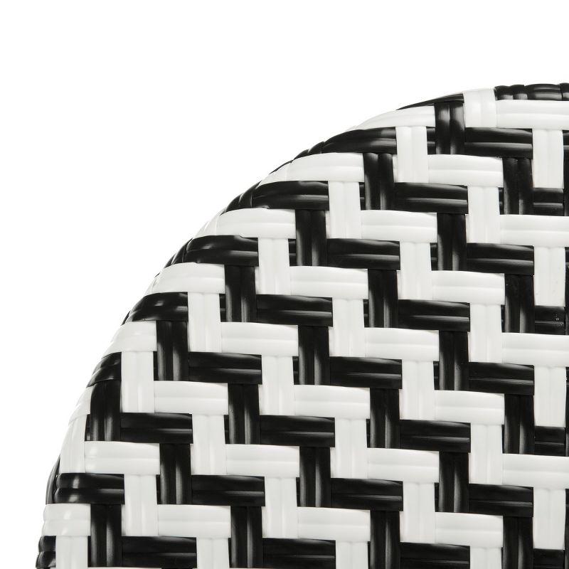 Tilden Barstool - Indoor/Outdoor - PAT4021 - Black/White - Safavieh