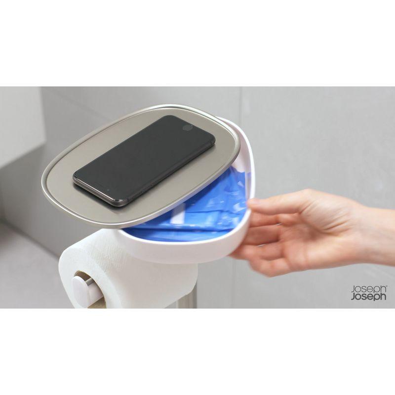 Joseph Joseph EasyStore Plus Free Standing Toilet Paper Holder with Flex Steel Toilet Brush