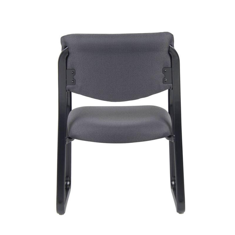 Sled Base Guest Chair Gray - Boss: Sturdy Metal Frame, Padded Back & Seat, 275 lbs Capacity