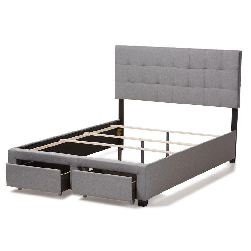 Queen Tibault Modern and Contemporary Fabric Upholstered Storage Bed Gray - Baxton Studio