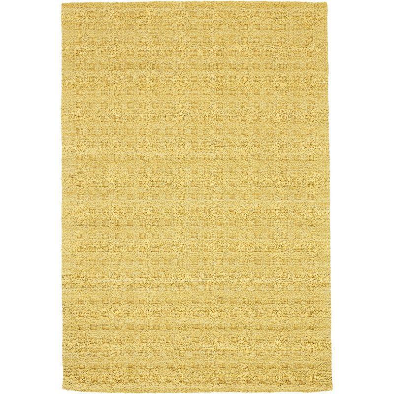 Handmade Gold Rectangular Wool Area Rug 45" x 7"