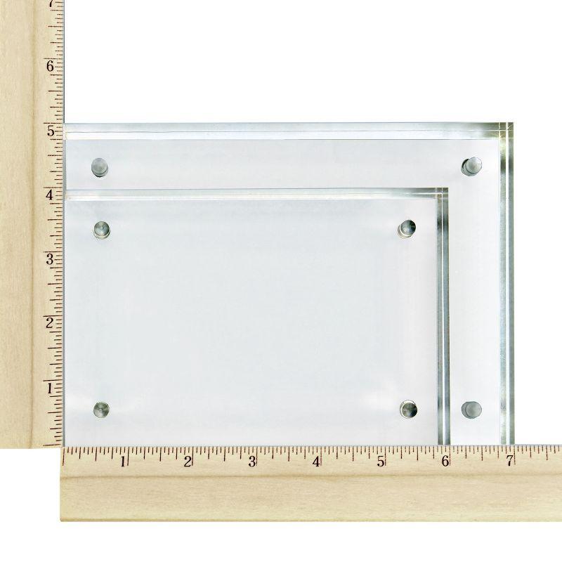 Azar Displays Clear Acrylic Magnetic Photo Block Frame Set with 4x6 and 5x7 size Frames