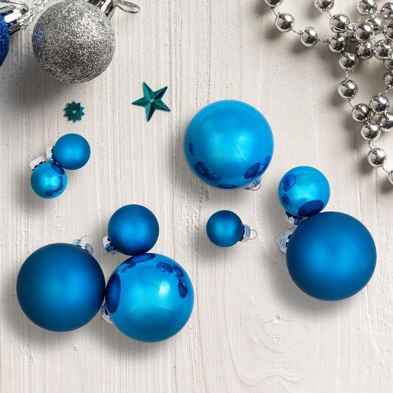 40ct Glass 2-Finish Christmas Ball Ornament Set