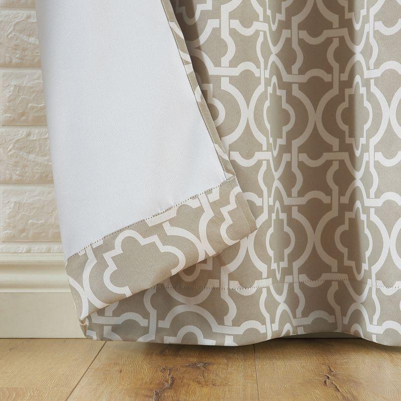 40"x95" Sun Zero Blackout Barnett Trellis Grommet Curtain Panel Taupe: Modern Geometric, Energy Efficient, Noise Reduction