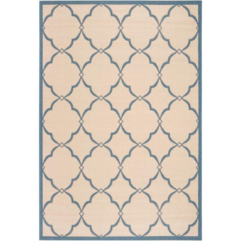 Linden LND125 Power Loomed Area Rug - Cream/Blue - 5'3"x7'6" - Safavieh
