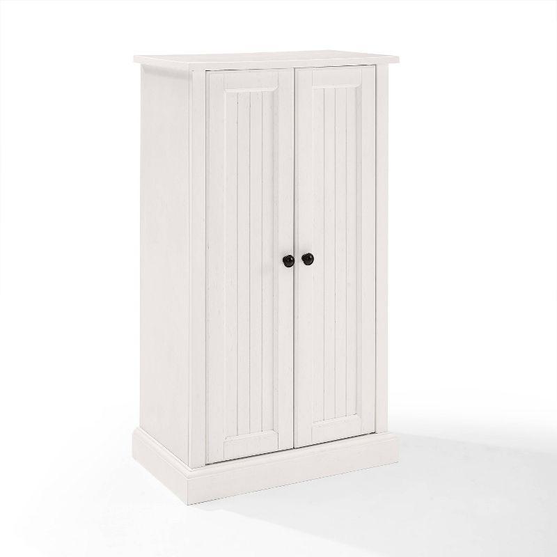 White Coastal Adjustable Shelving Accent Cabinet